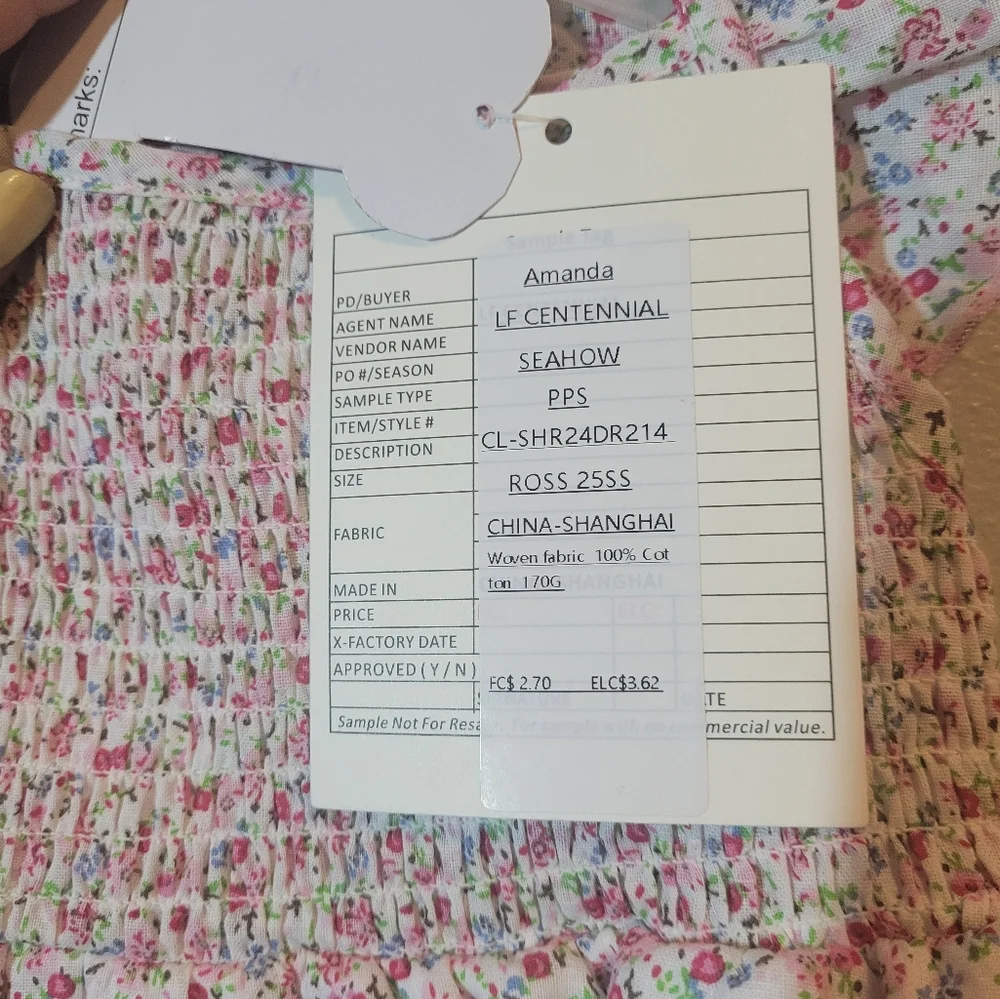 Floral Dog Dress with Pink and White Pattern